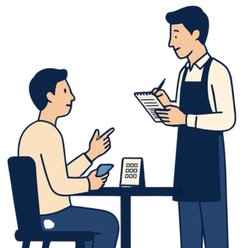 Customer ordering at table