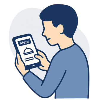 Browsing menu on phone